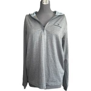 Johnnie-O mens 1/4Zip Striped Performance Pullover – Light Gray, Size medium